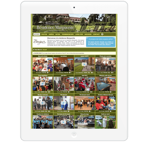 Blog pour EHPAD avec partage de galerie photo et vidéos